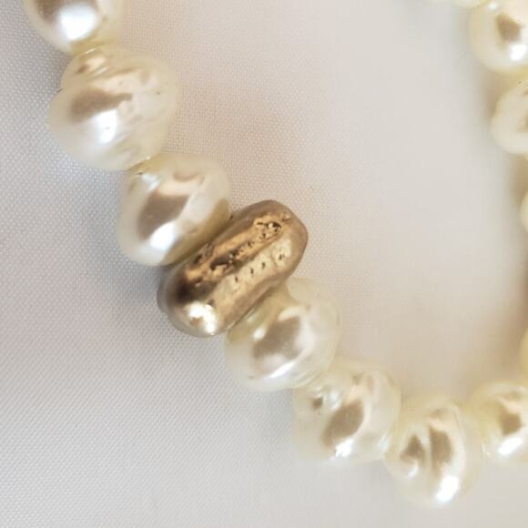 Long Strand Baroque Pearls with Gold Colored Nuggets- 54 Inches - Picture 6 of 6